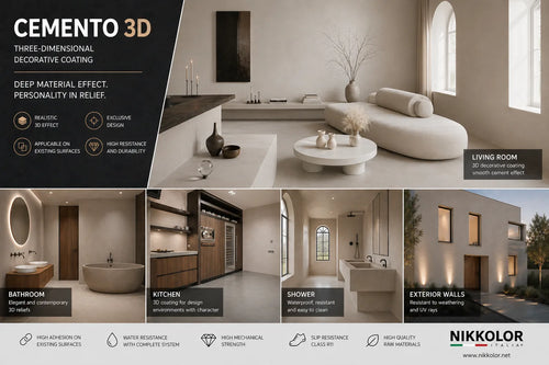 Nikkolor Cemento 3D wall and ceiling system components