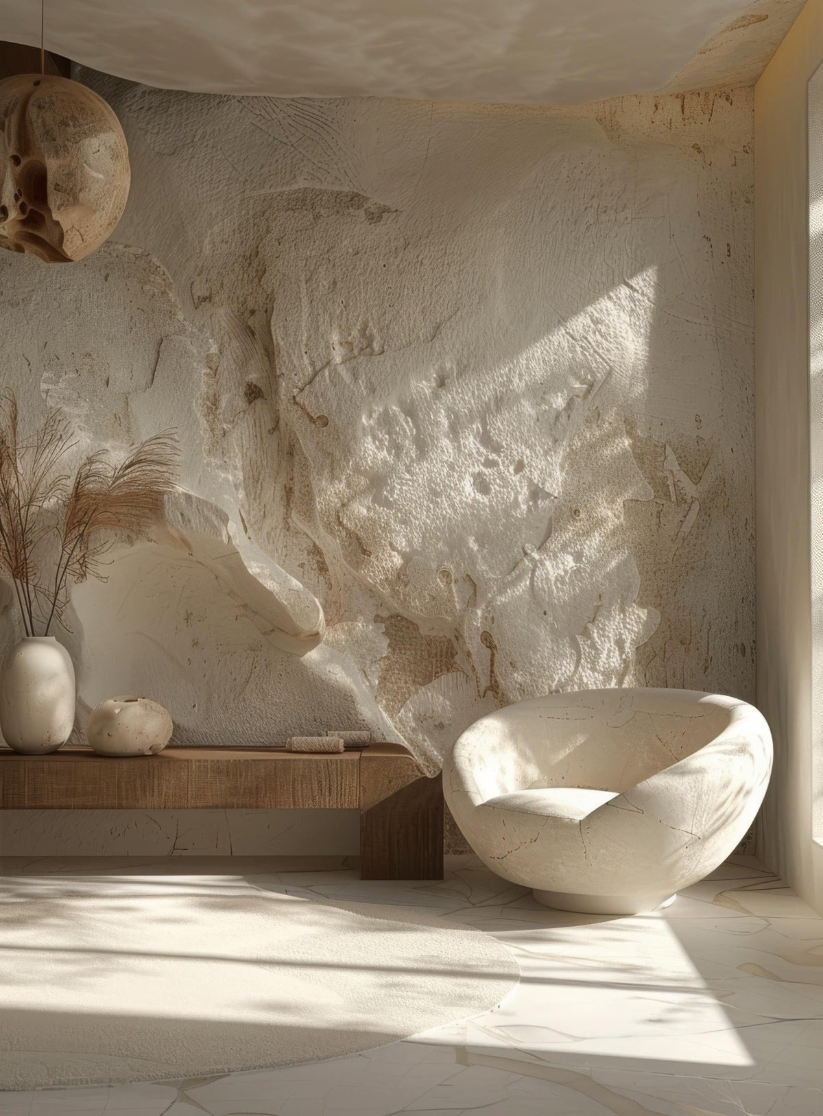 Nikkolor Cemento Roccia hand-sculpted rock-effect decorative wall
